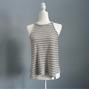 Women's Black and White Striped Tank Top